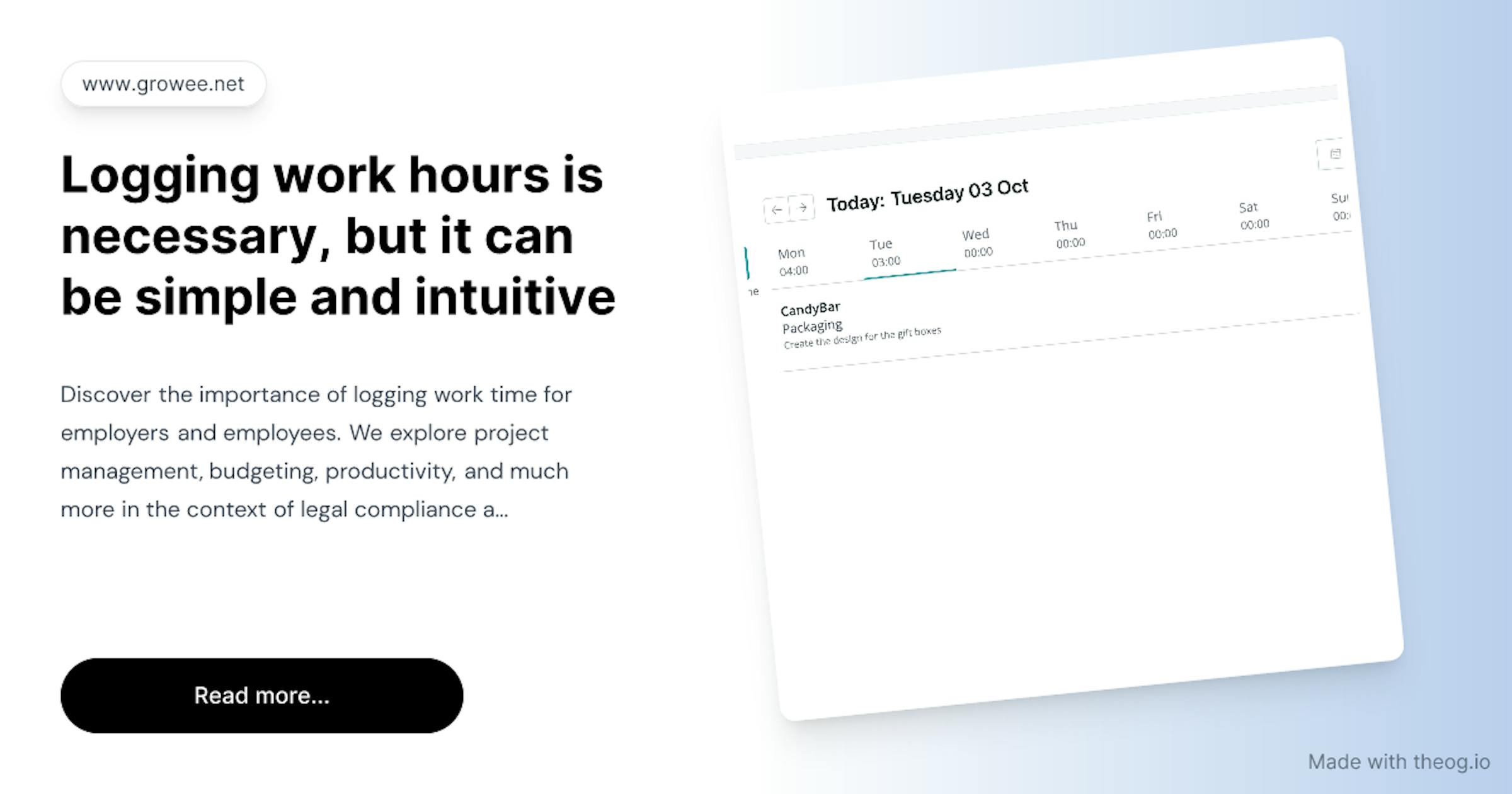 Logging work hours can be simple and intuitive