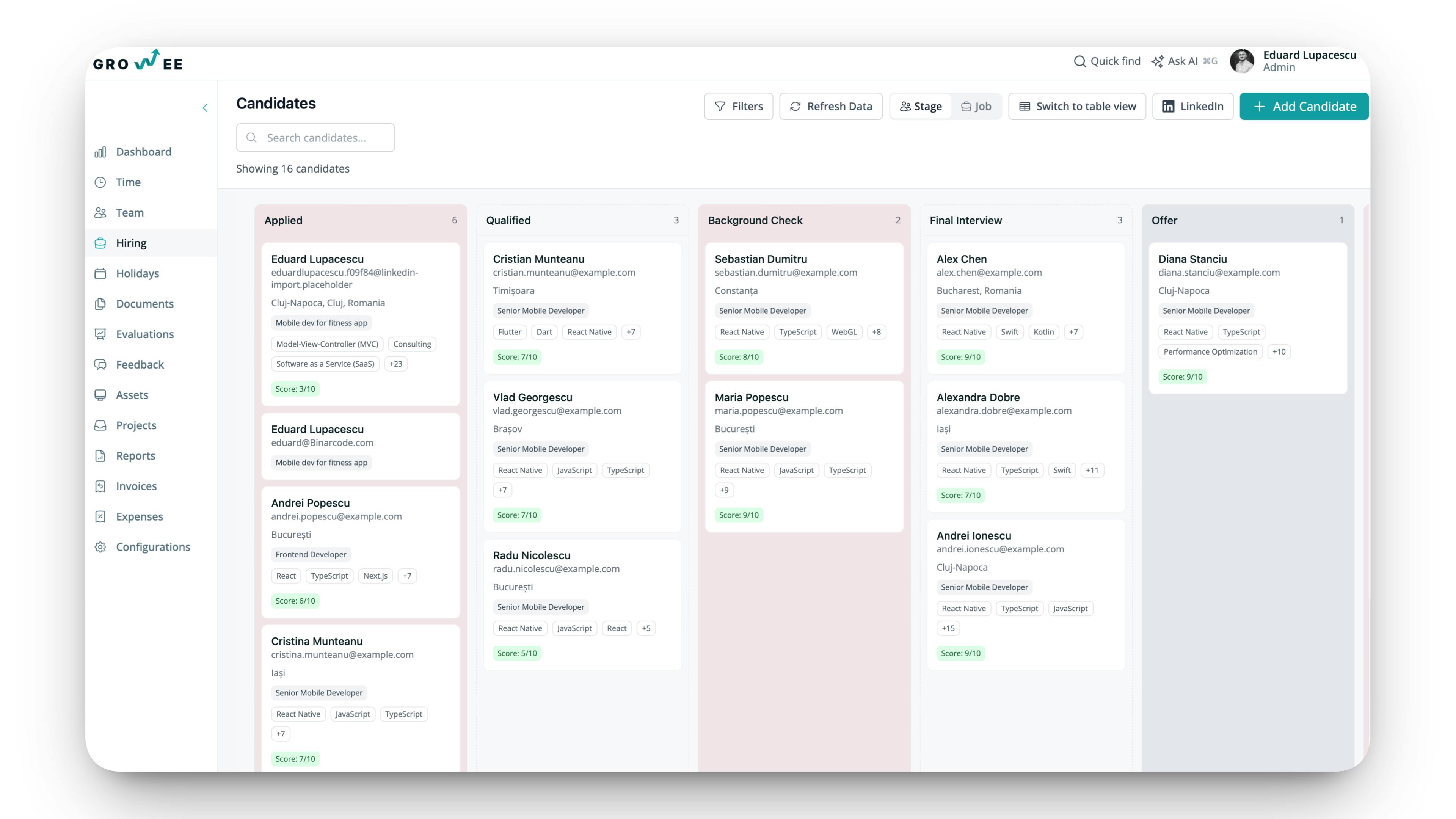 Track Candidates with Customizable Pipelines
