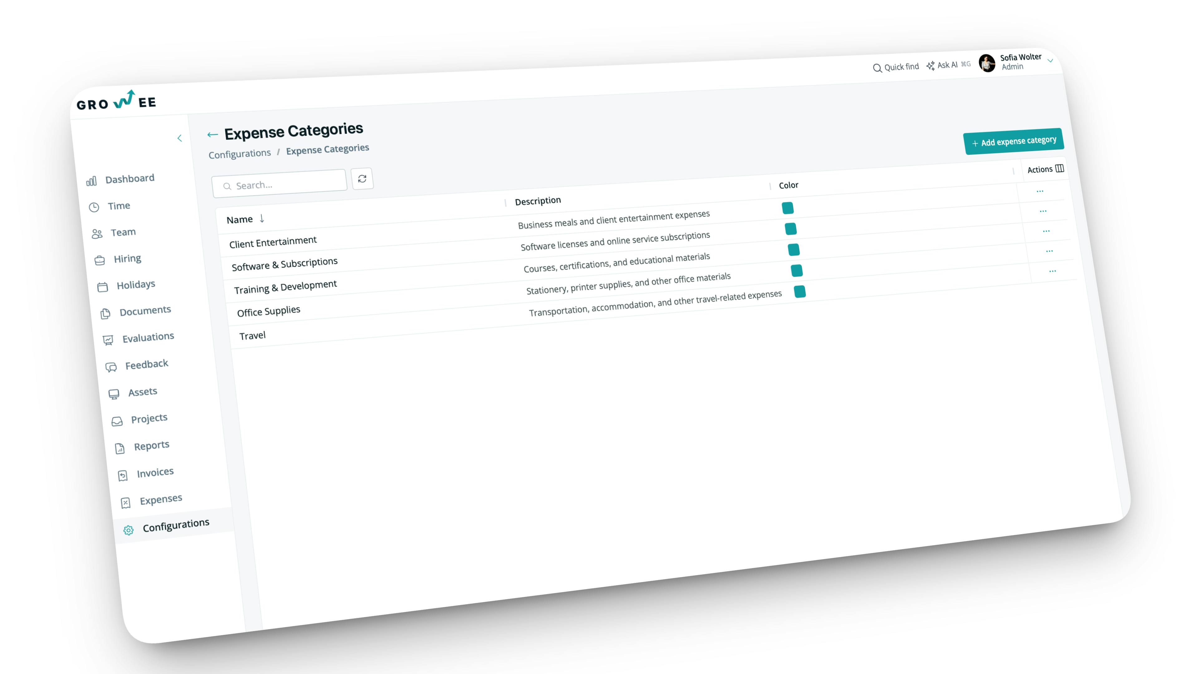 Organize expenses with custom categories