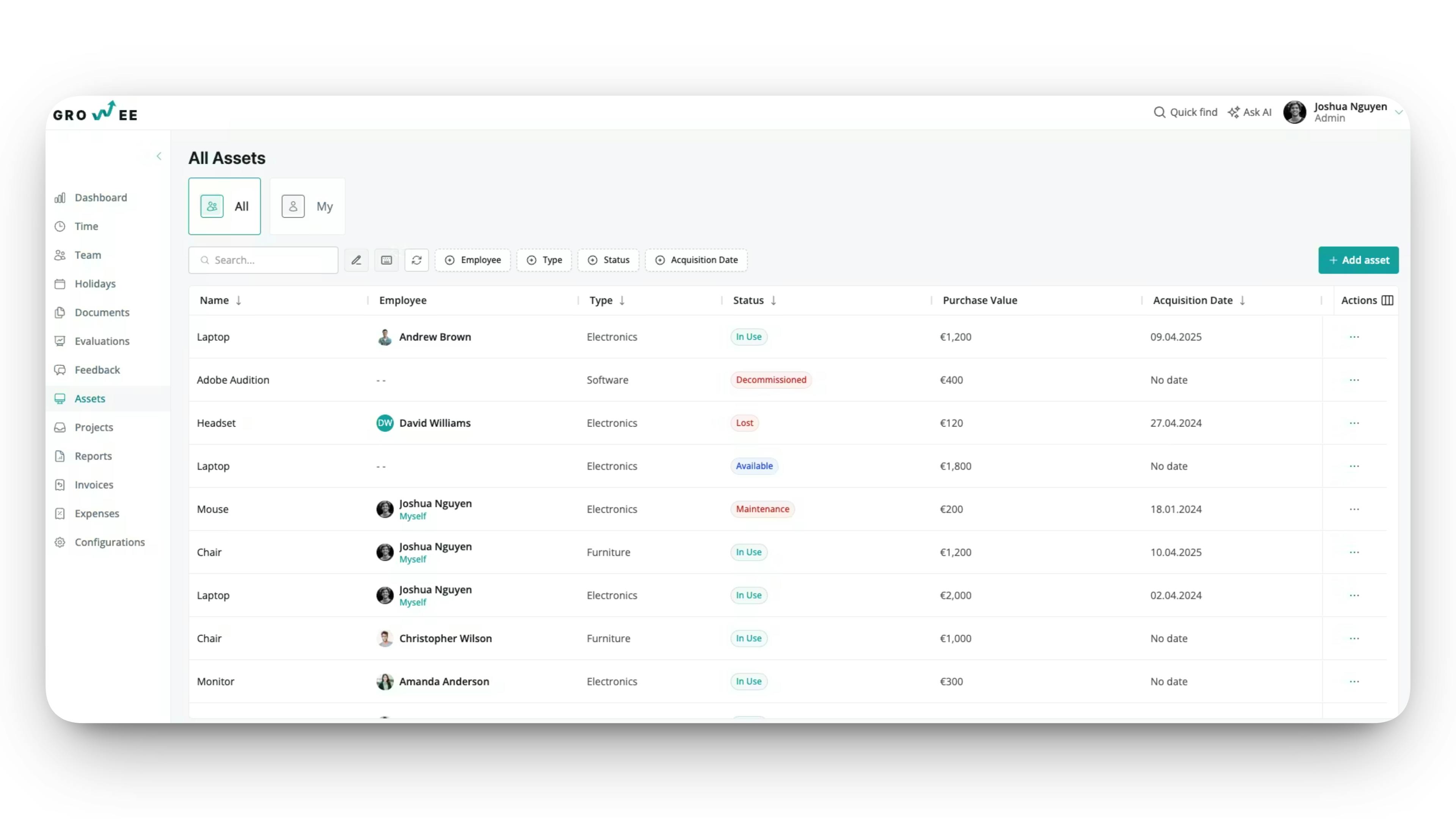 Track every item, at any time