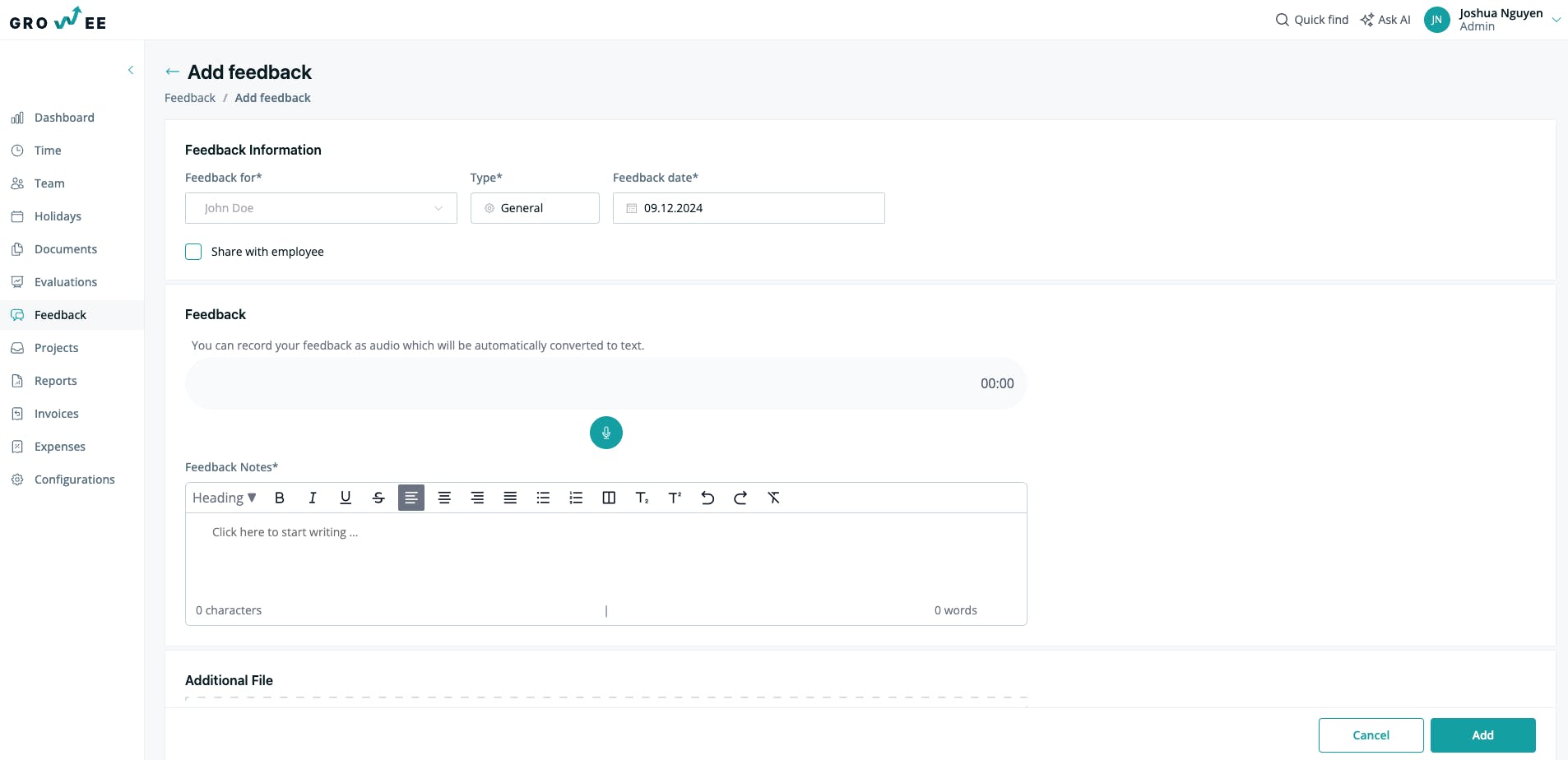 Partagez facilement votre feedback