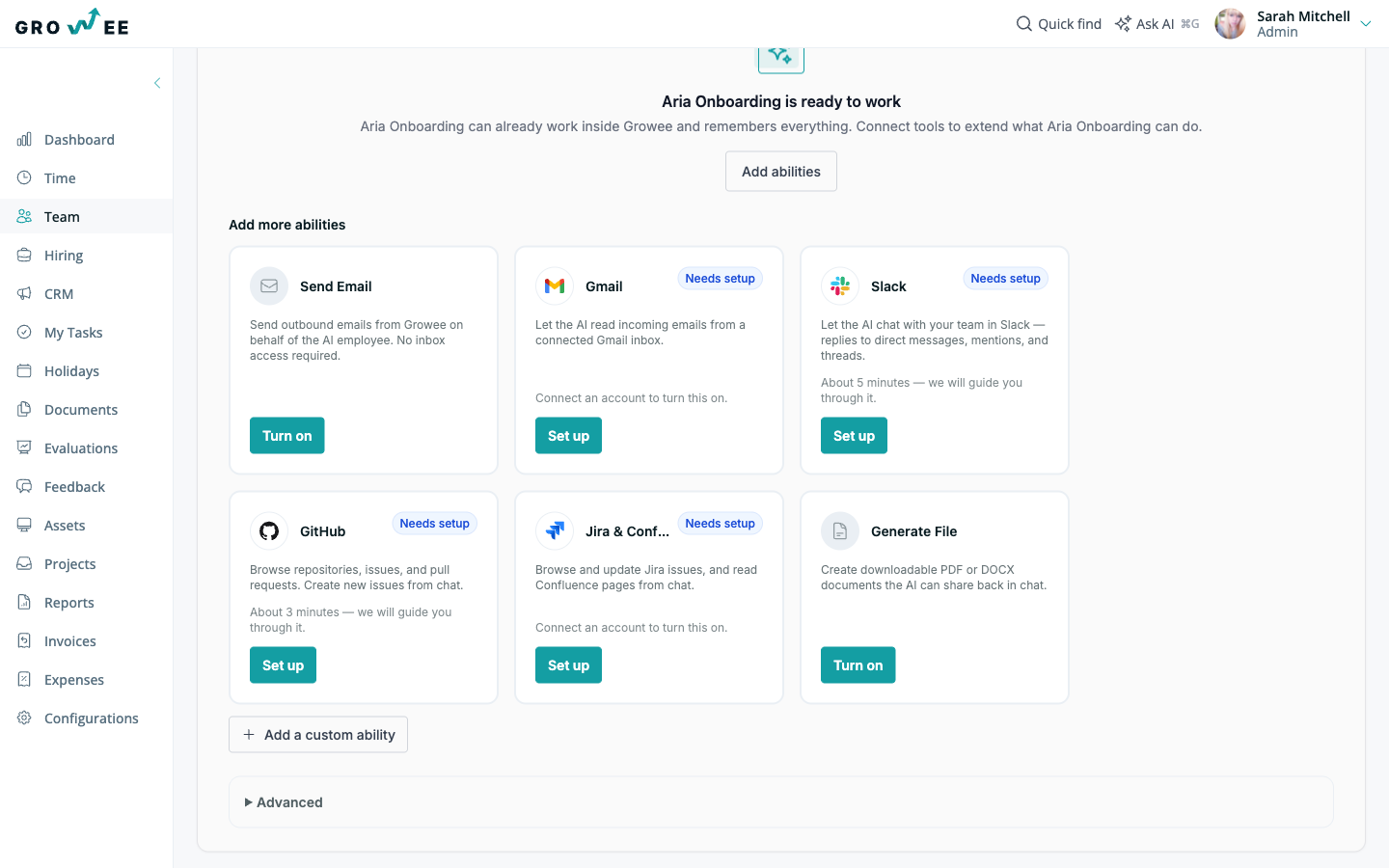 Abilities and integrations